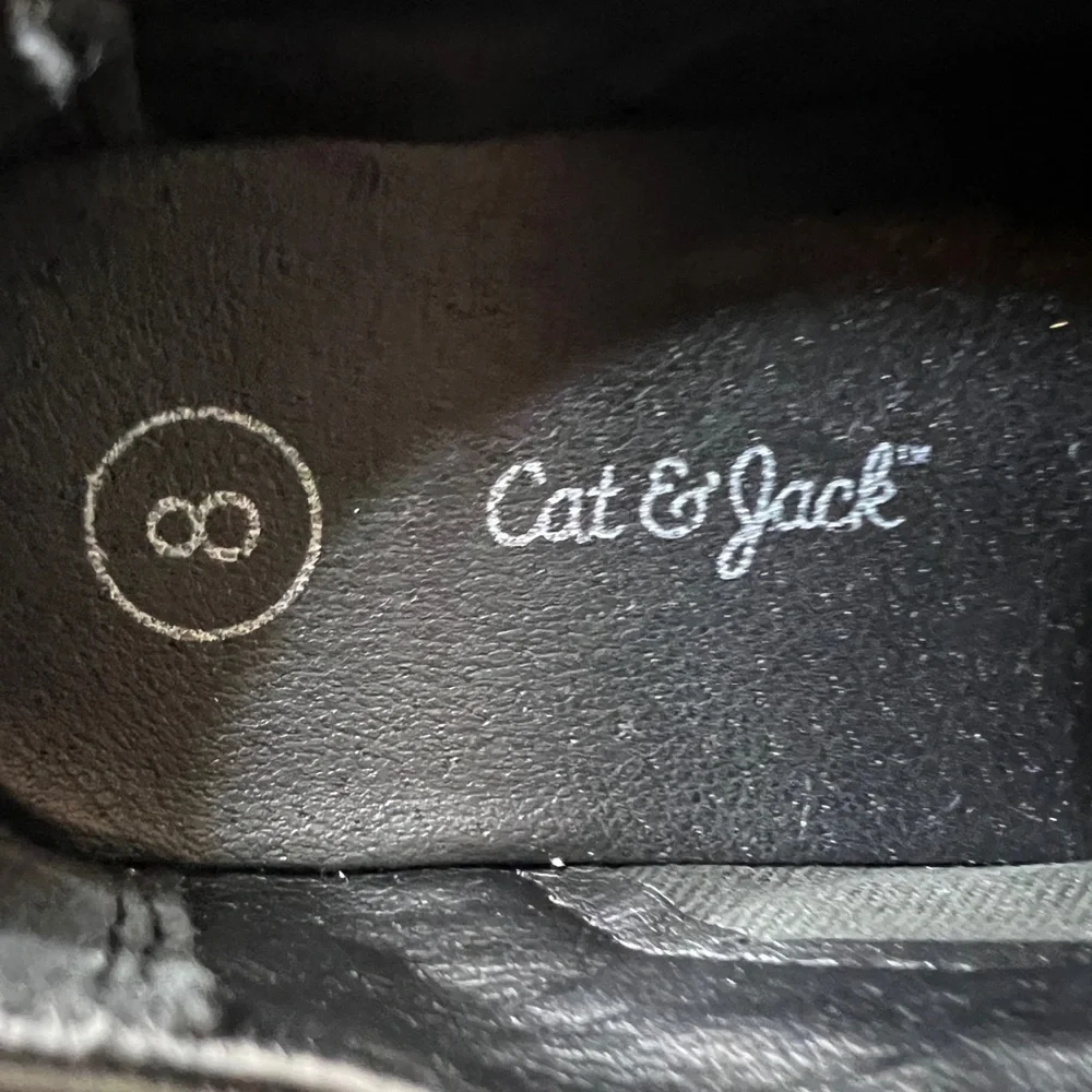 Cat& Jack Black Dress Shoes Toddler Boys 8 Casual Office School